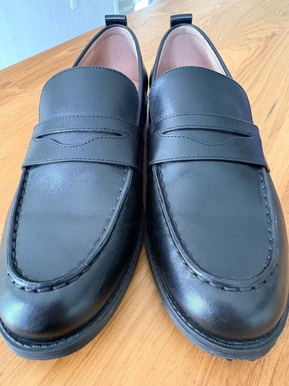 Cole Haan Women's Stassi Black Leather Penny Loafers - Picture 5 of 8